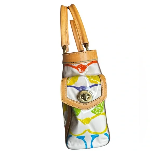Coach Vintage Limited Edition PVC Multicolor Signature Scribble Boxy Tote - Picture 4 of 11